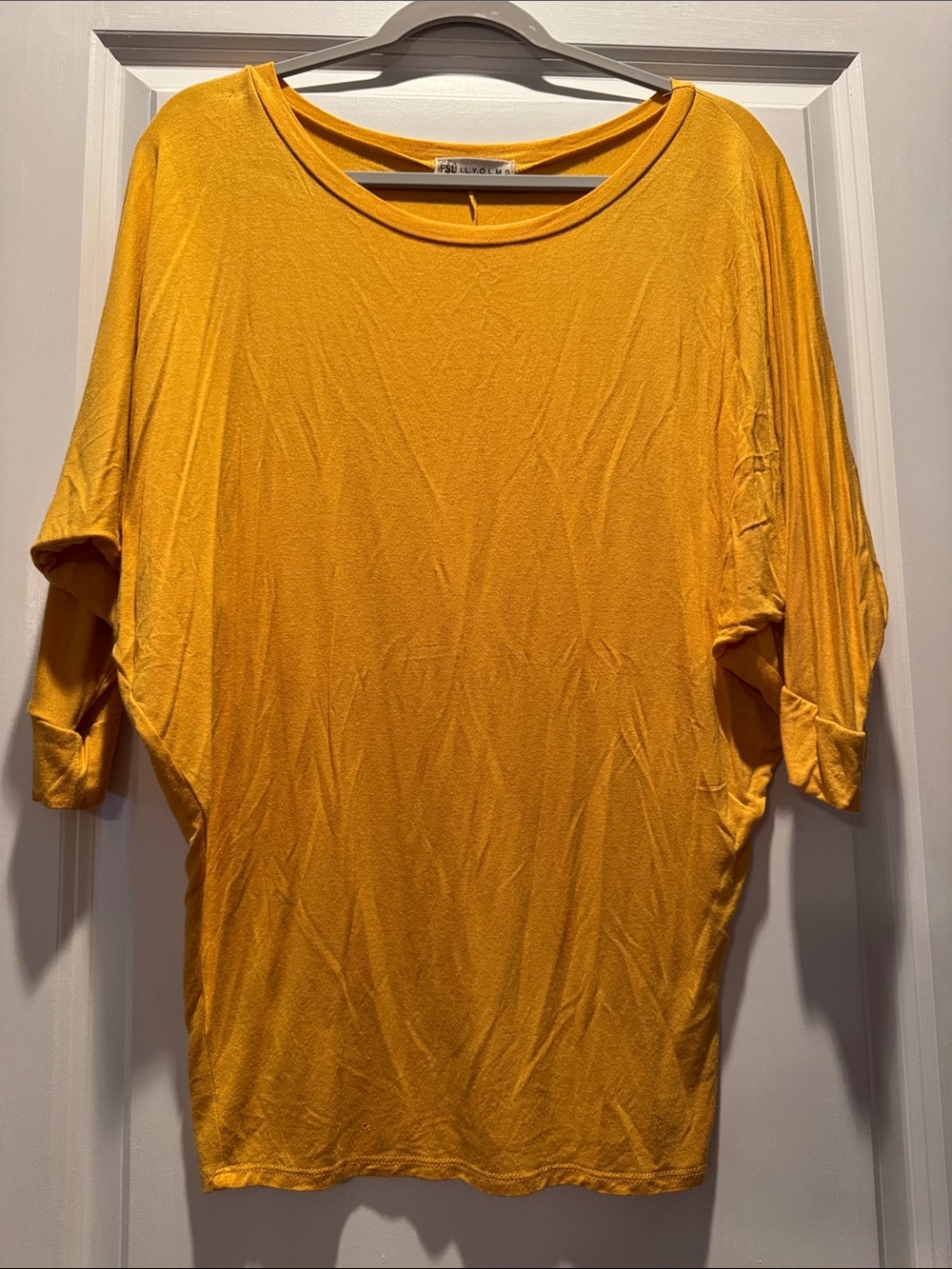 Women's Dolman Sleeve Tunic in Mustard Yellow - Unbranded